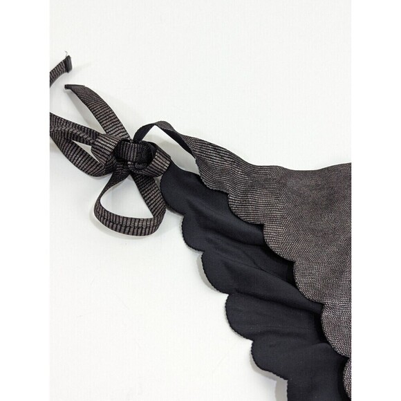 PilyQ Women Sterling Reversible Seamless Wave Tie Side Teeny Bikini Bottom L NWT - Picture 2 of 8